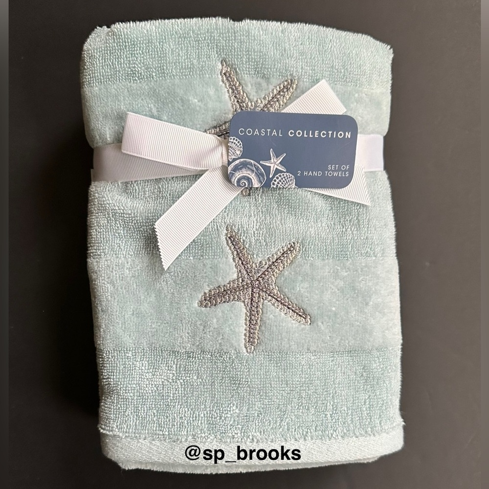 🎁Coastal Collection Starhilo Bath Towel Set - 6 Pieces - Ocean Blue - Picture 3 of 6